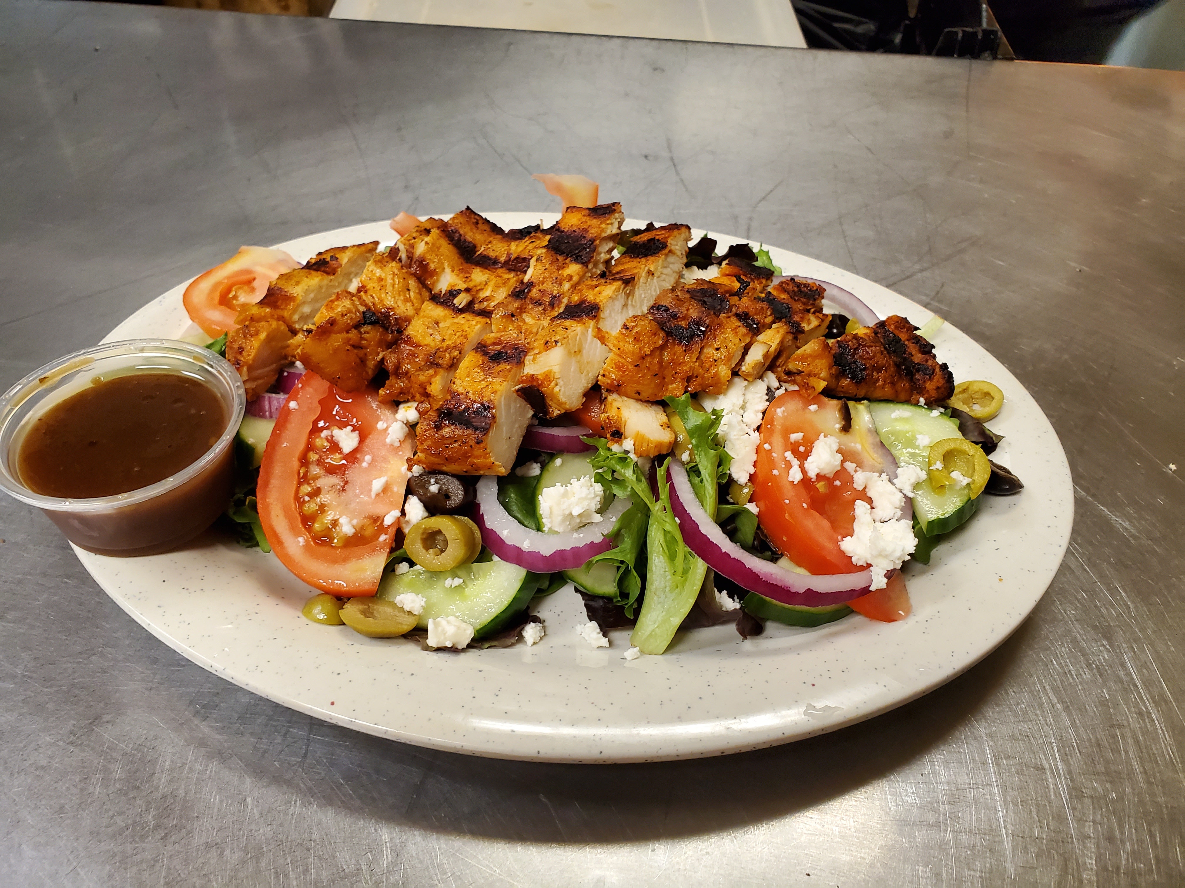 Order Grilled Chicken Salad food online from Highlander's Grill store, Hickory Hills on bringmethat.com