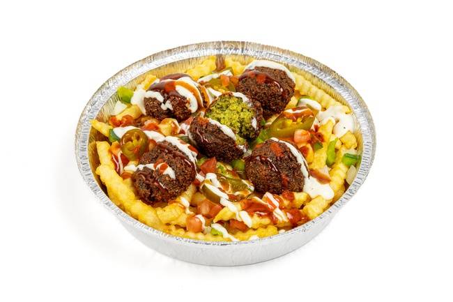 Order Loaded Fries with Falafel Platter food online from The Halal Guys store, Amherst on bringmethat.com
