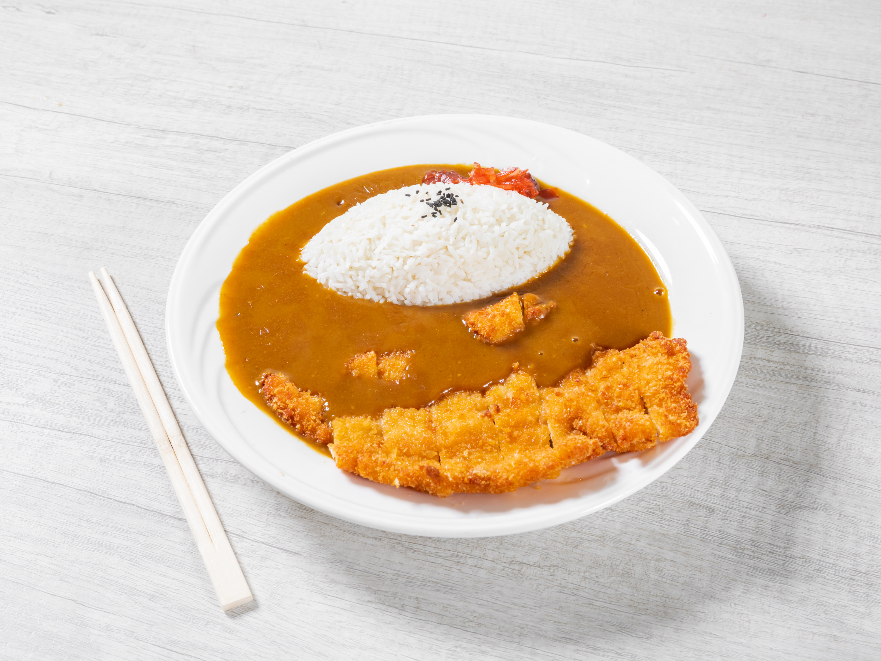Order D2. Chicken Cutlet Curry Rice food online from Mooji Ramen store, Irvine on bringmethat.com