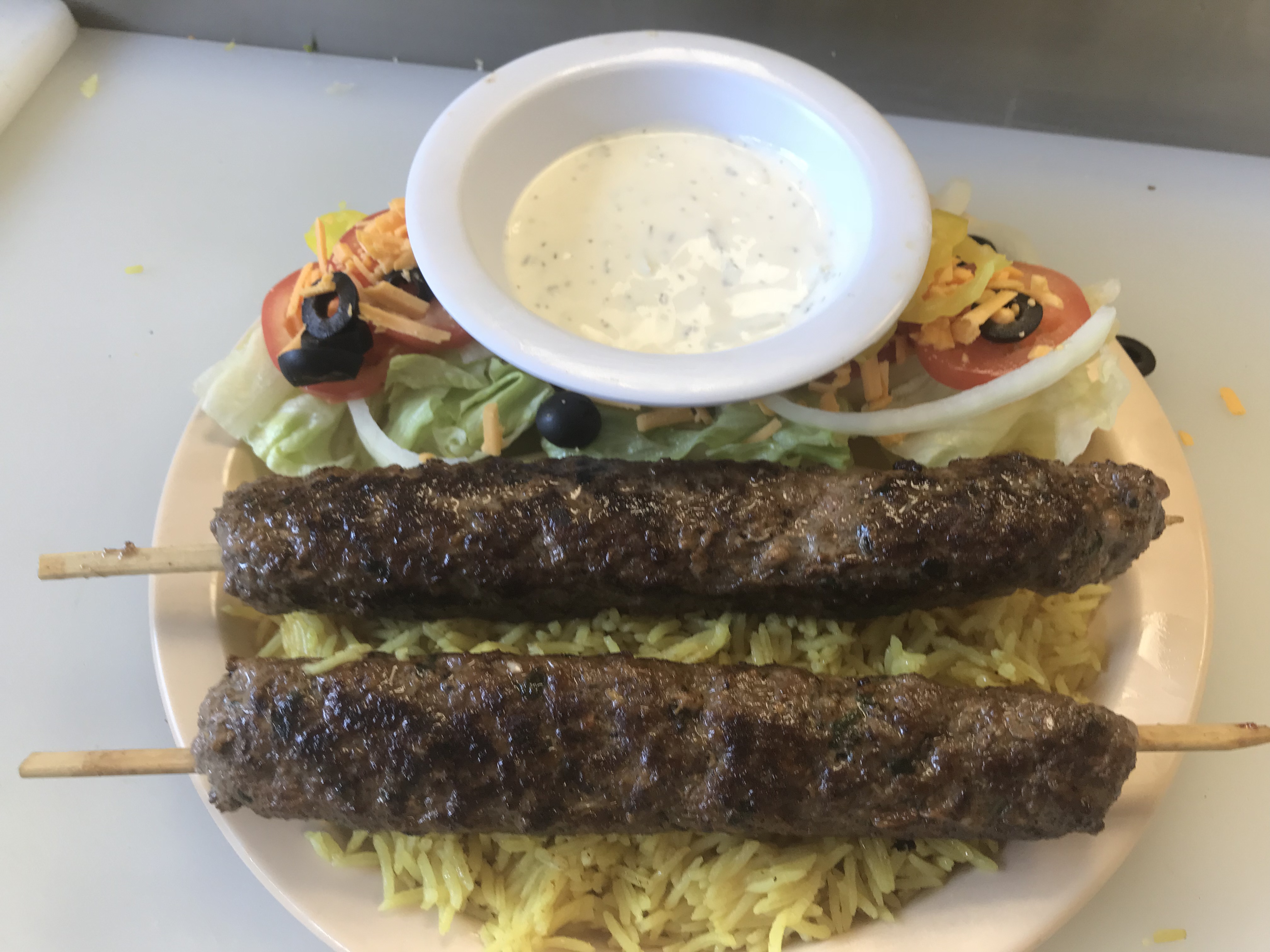 Order Kofta Kebab Platter food online from Mixed Grill Cafe store, Nashville on bringmethat.com