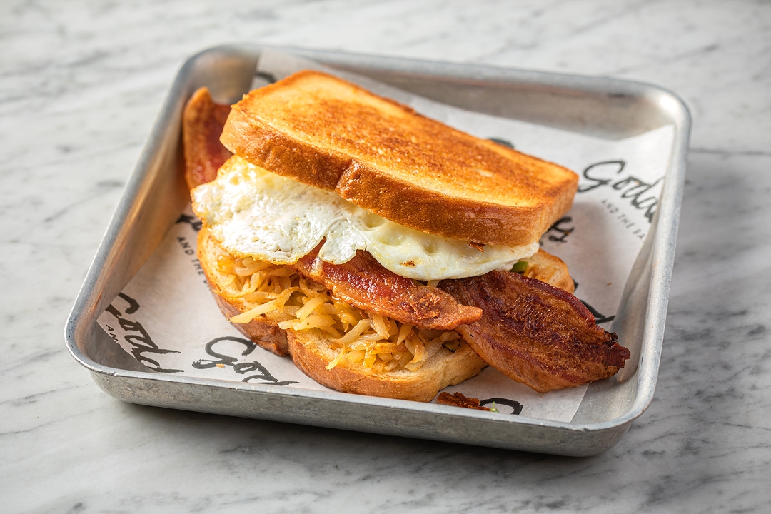 Order Hash Brown Breakfast Sandwich food online from Goddess And The Baker store, Chicago on bringmethat.com