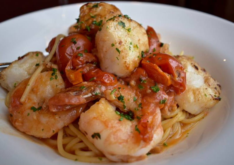 Order Sea Scallop and Shrimp Specialita food online from Caffe De Luca store, Forest Park on bringmethat.com