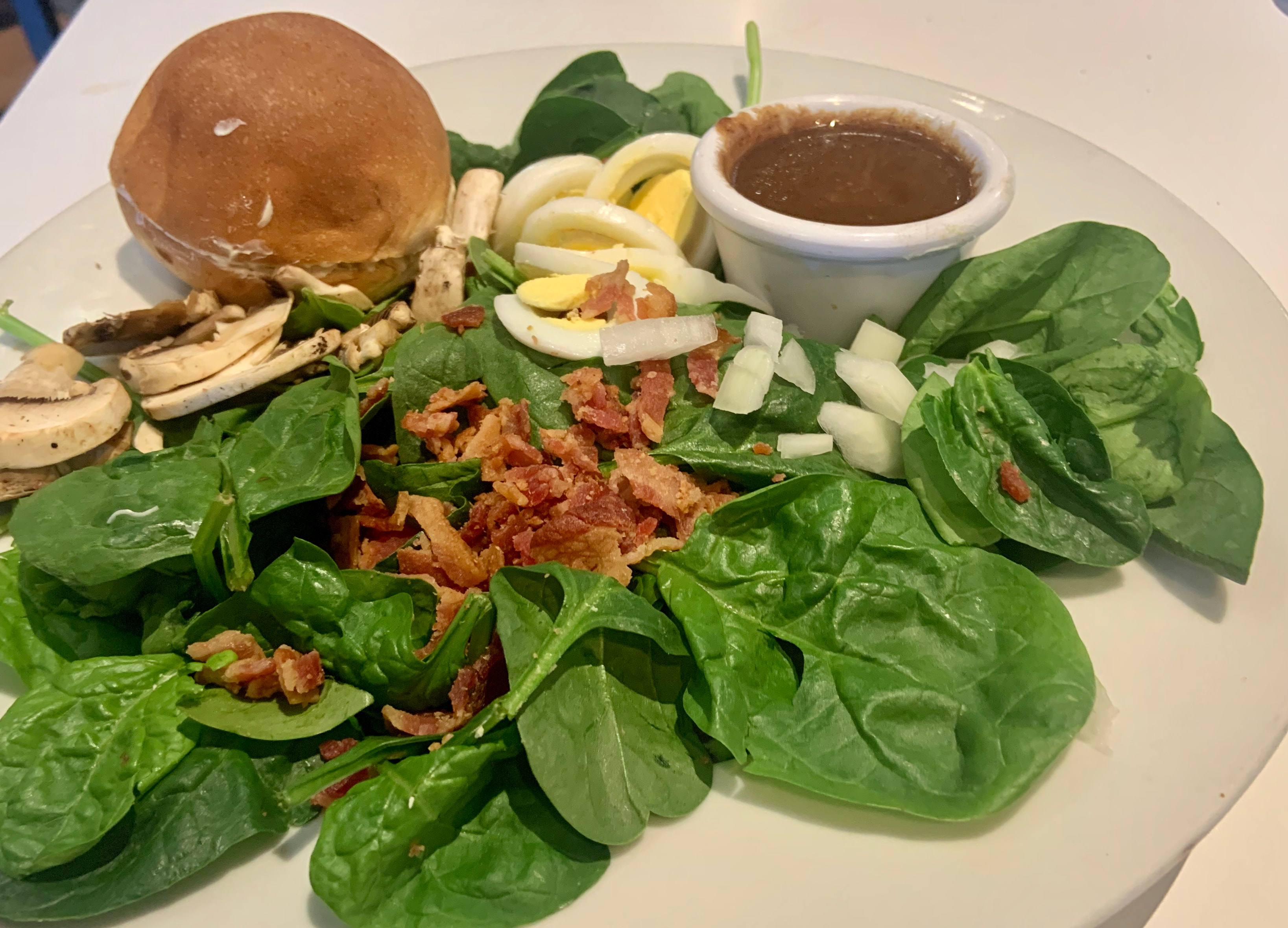 Order Spinach & Bacon Salad food online from Cafe 50 store, Los Angeles on bringmethat.com