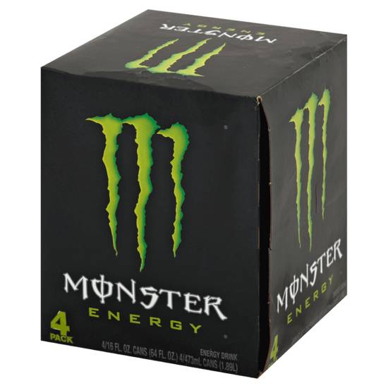 Order Monster Energy Green 4 Pack 16oz food online from Caseys Carry Out Pizza store, West Des Moines on bringmethat.com