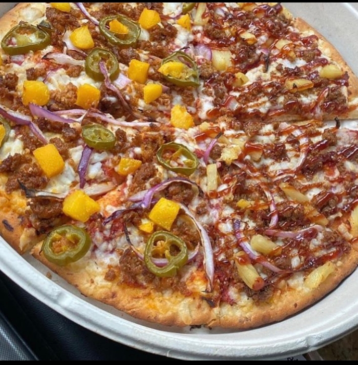 Order 1/2 and 1/2 pizza food online from Plant Based Pizza store, Atlanta on bringmethat.com