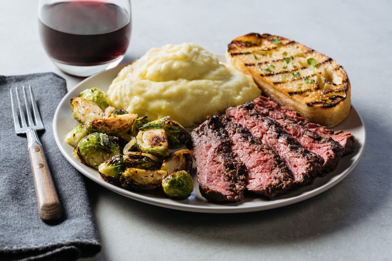 Order Grilled Grass Fed Steak Plate food online from Urban Plates store, Irvine on bringmethat.com