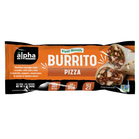 Order Alpha Foods Frozen Plant Based Pizza Burrito 1ct 5oz food online from Everyday Needs by Gopuff store, San Leandro on bringmethat.com