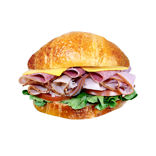 Order 39. Ham Turkey Salami Croissant food online from Lee Sandwich store, Cypress on bringmethat.com