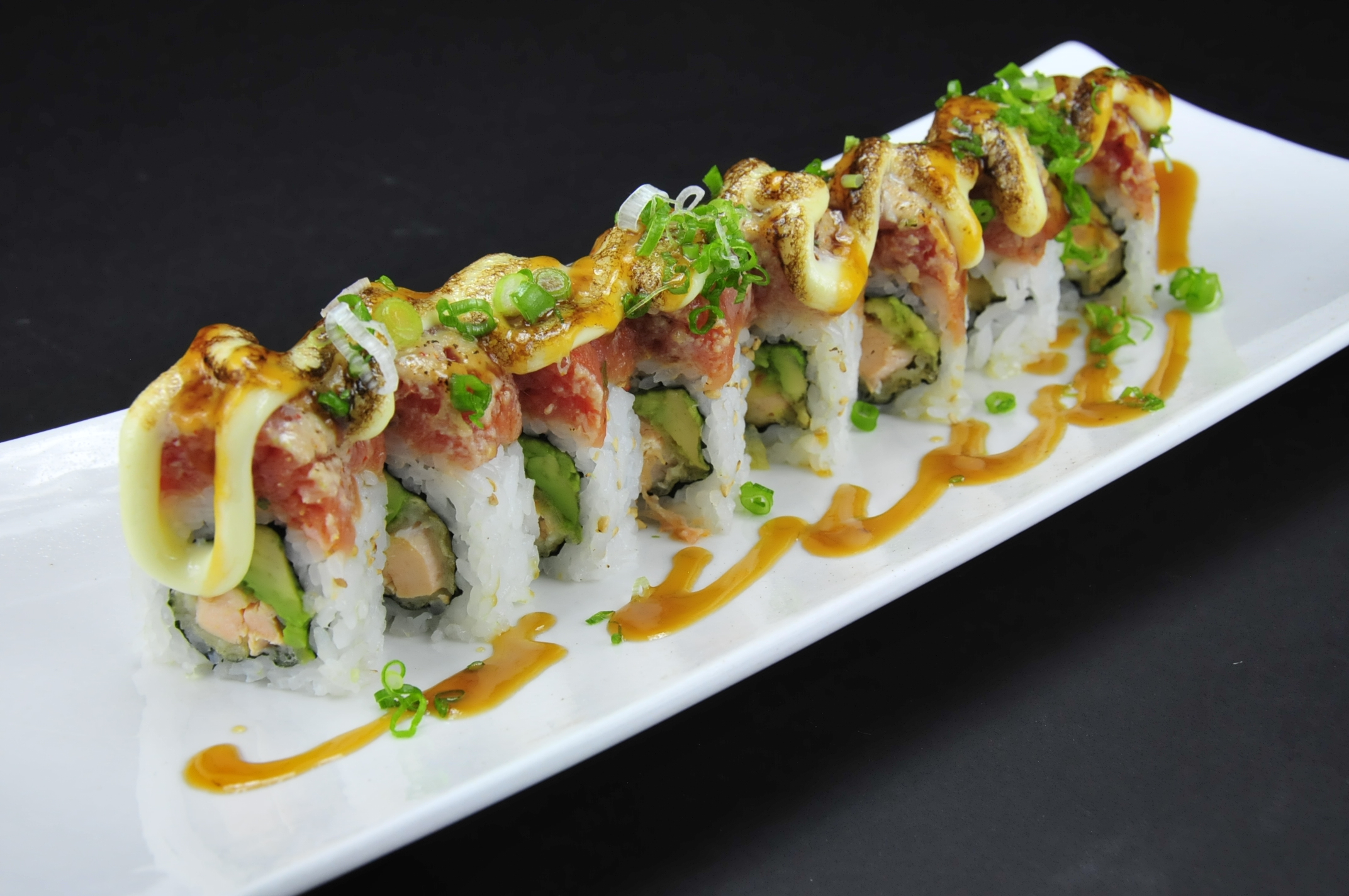Order 8. Charlie's Special Roll food online from Krazy Sushi store, Las Vegas on bringmethat.com