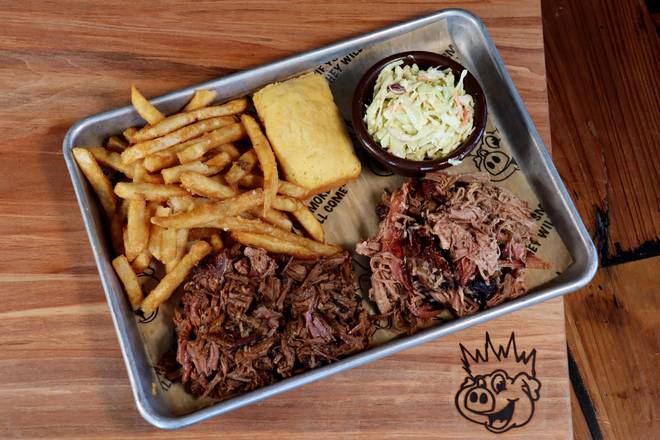 Order Two by Two Platter food online from Bbq King Smokehouse store, Huntley on bringmethat.com
