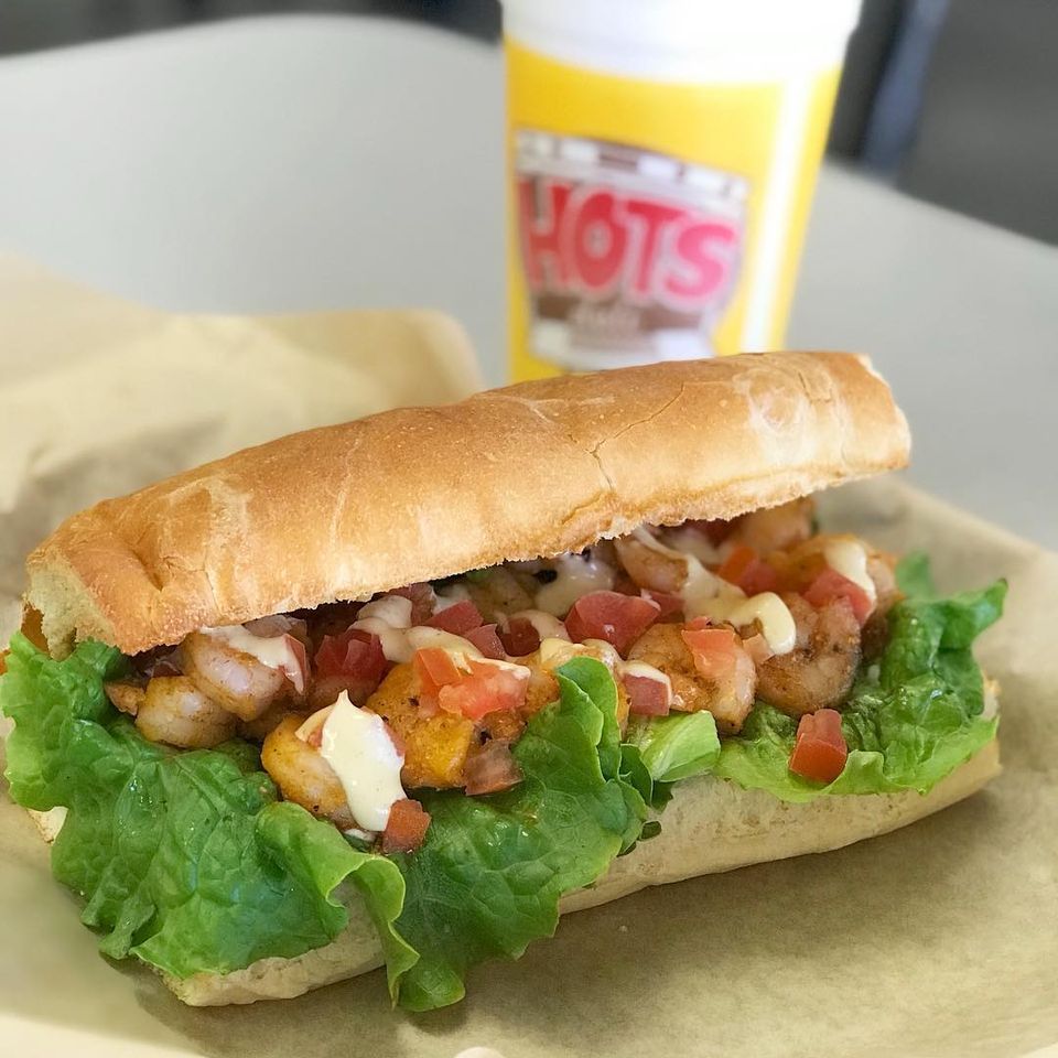Order Cajun Shrimp Po Boy Sandwich food online from Hots Deli store, Dothan on bringmethat.com