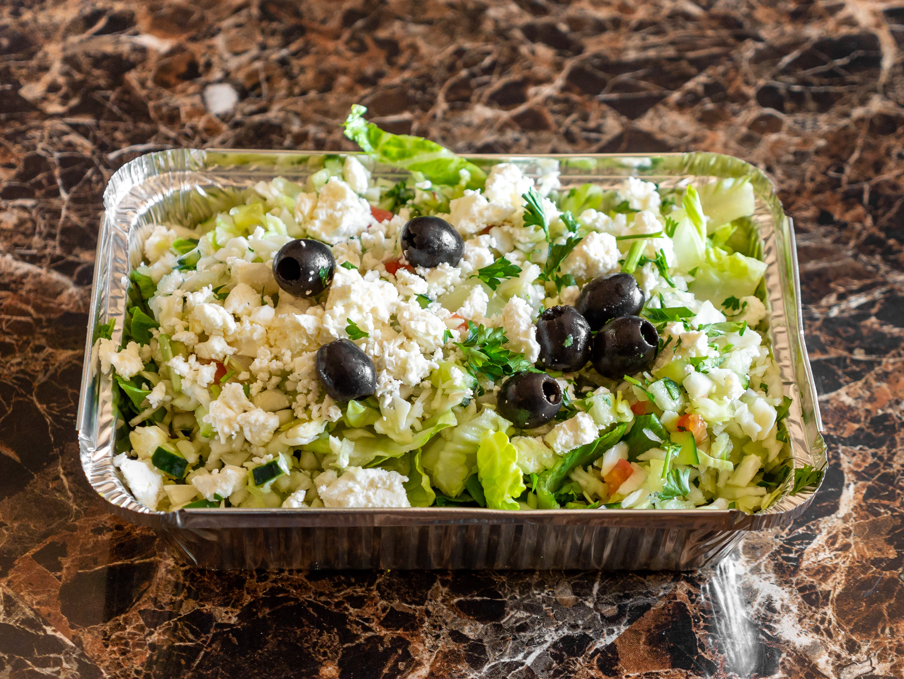 Order Greek Salad food online from Village Hummus store, San Mateo on bringmethat.com
