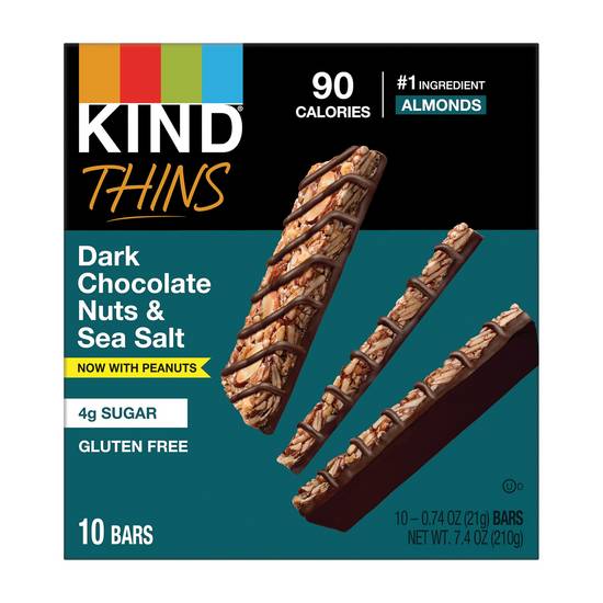 Order Kind Thins, 10 CT, Dark Chocolate Nuts & Sea Salt food online from CVS store, Tulsa on bringmethat.com