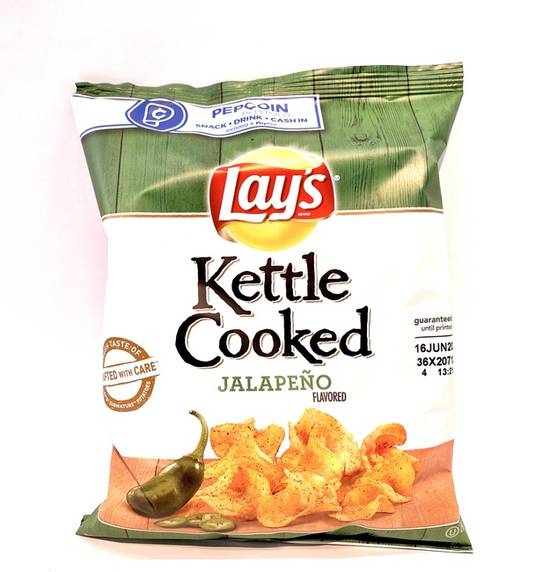 Order LAY'S KETTLE COOKED JALAPEÑO food online from TKB Bakery & Deli store, Indio on bringmethat.com