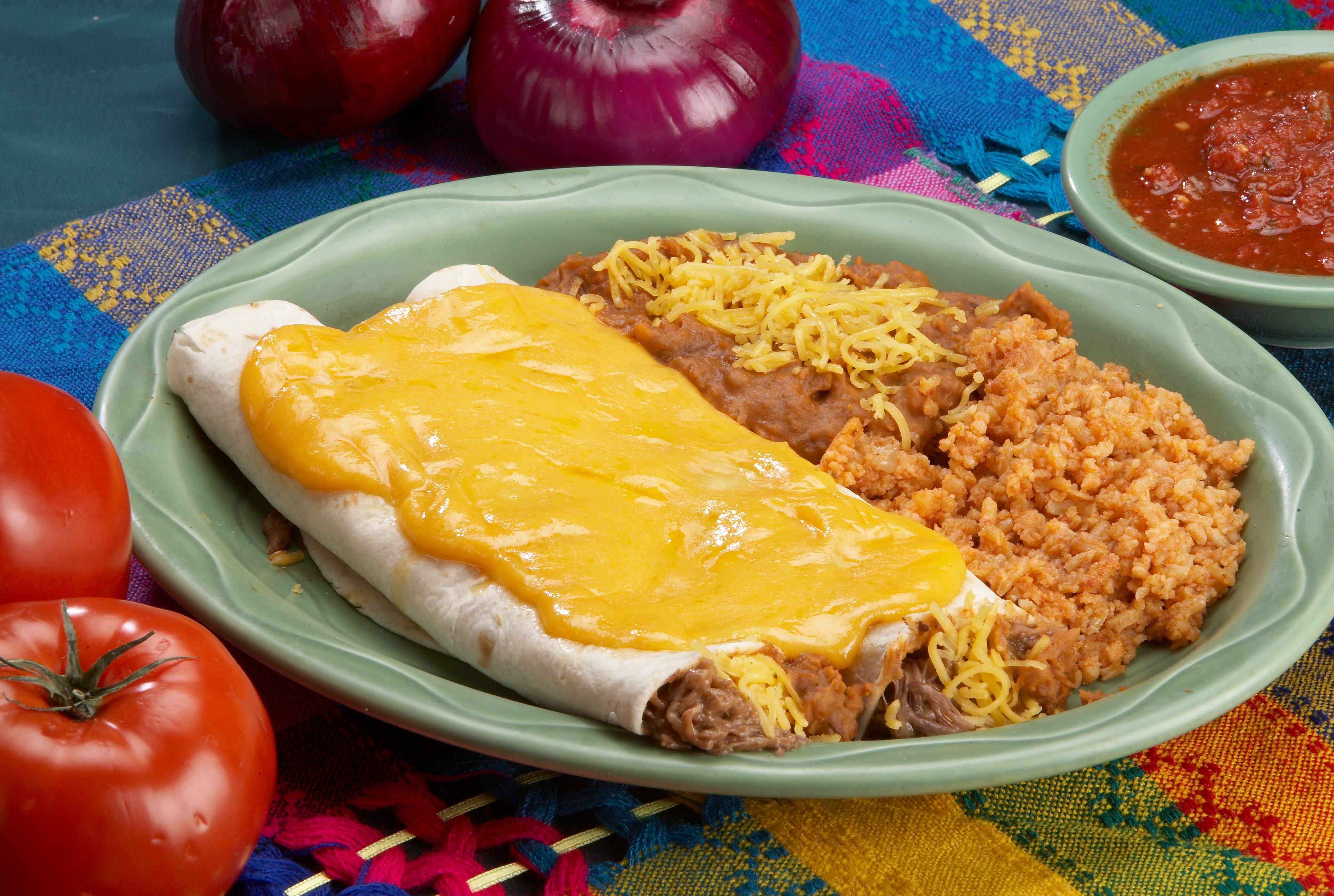 Order 2 Beef and Bean Burritos food online from Rudy's Tacos store, Davenport on bringmethat.com