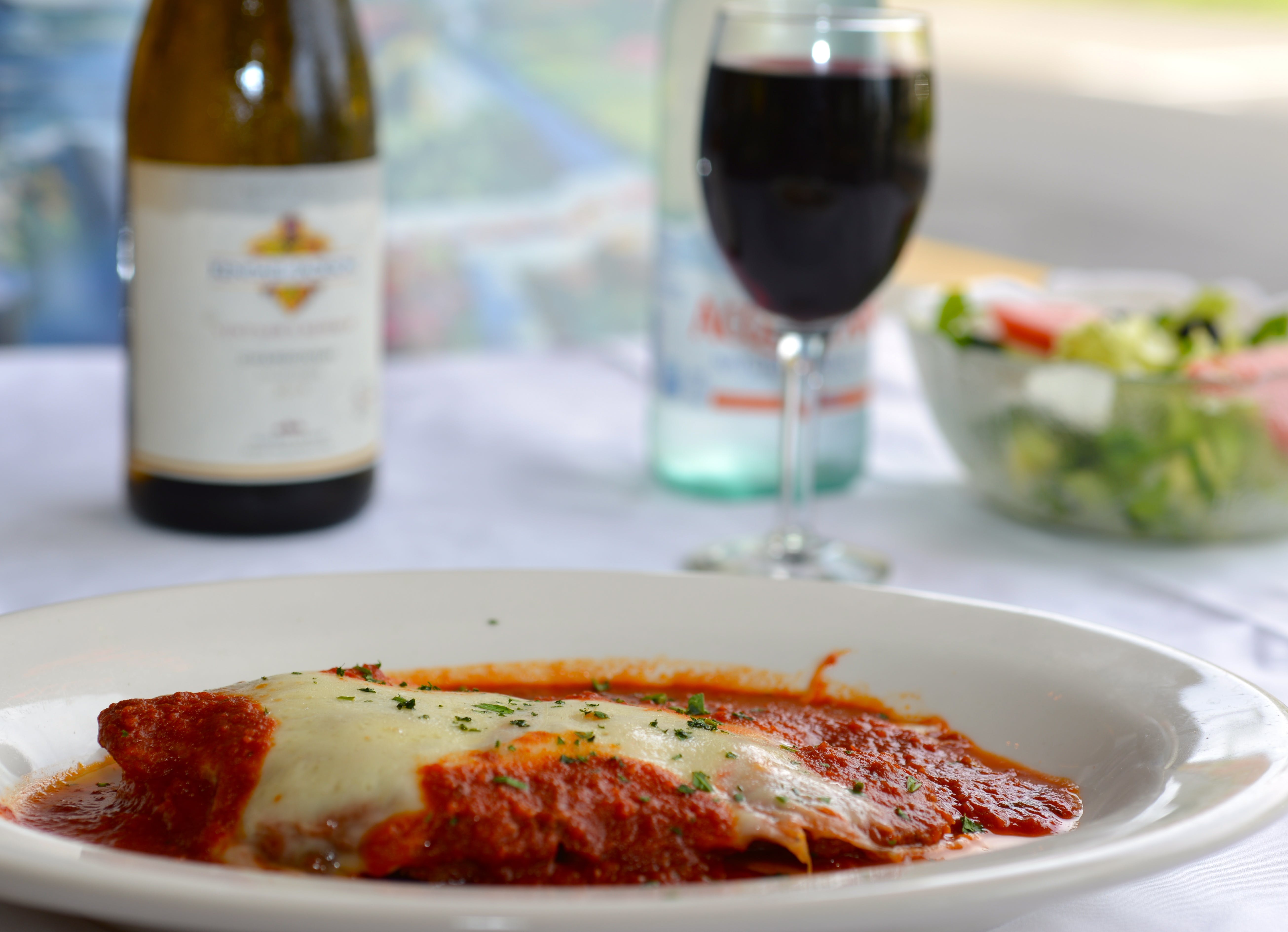 Order Chicken Parmesan - Entree food online from Angelina's Trattoria store, Westport on bringmethat.com