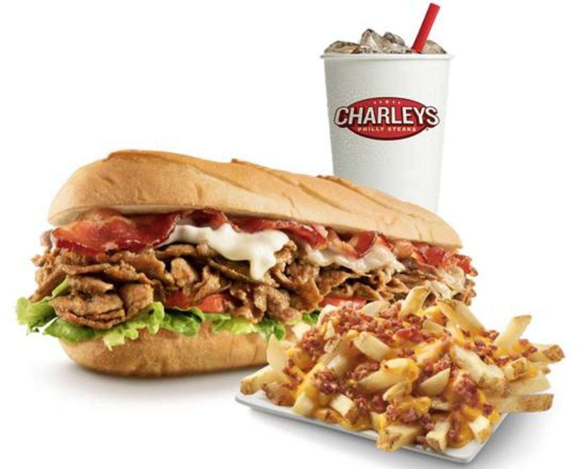 Order Bacon 3 Cheesesteak Combo food online from Charleys Cheesesteaks store, Sheppard Air Force Base on bringmethat.com