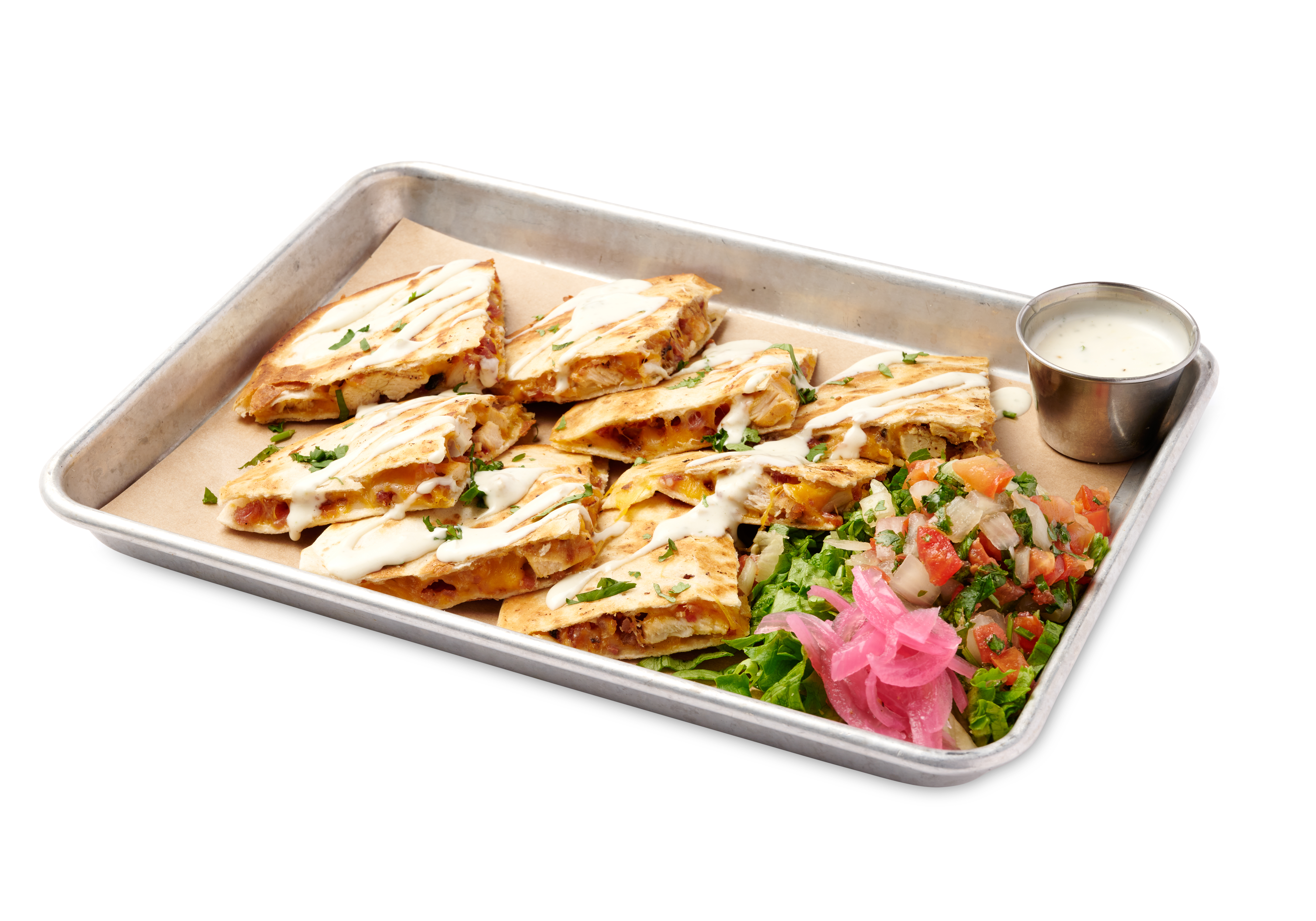 Order Bacon Ranch Quesadilla food online from BoomerJack's Grill & Bar store, Bedford on bringmethat.com