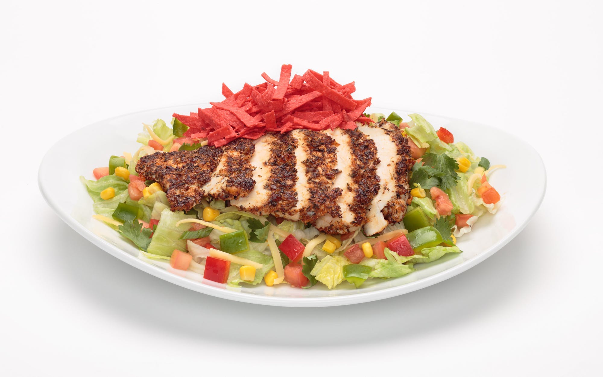Order Blackened Santa Fe Chicken Salad - Half Size food online from Oggi Sports | Brewhouse | Pizza store, Mission Viejo on bringmethat.com