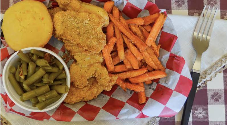 Order Catfish Plate (5 pcs) food online from Denims BBQ store, Spring Hill on bringmethat.com