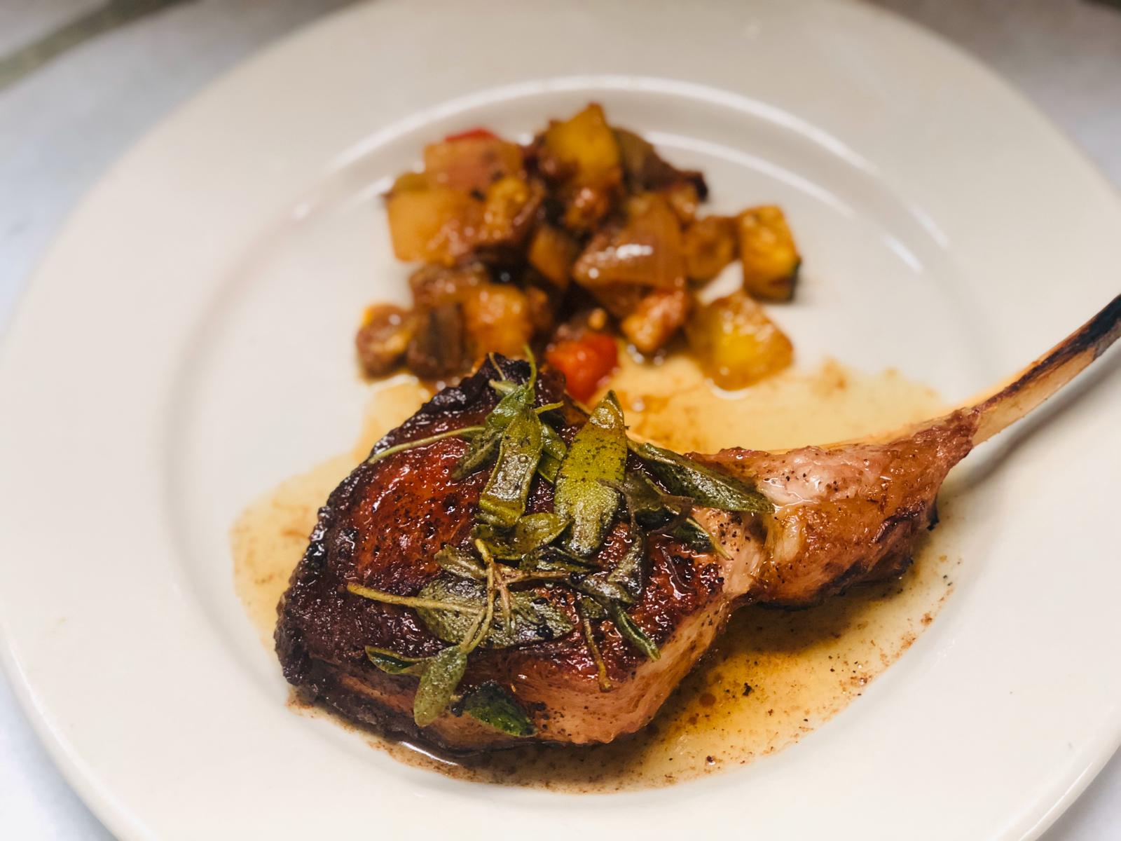 Order Veal Chop Salvia food online from Polpo Restaurant store, Greenwich on bringmethat.com