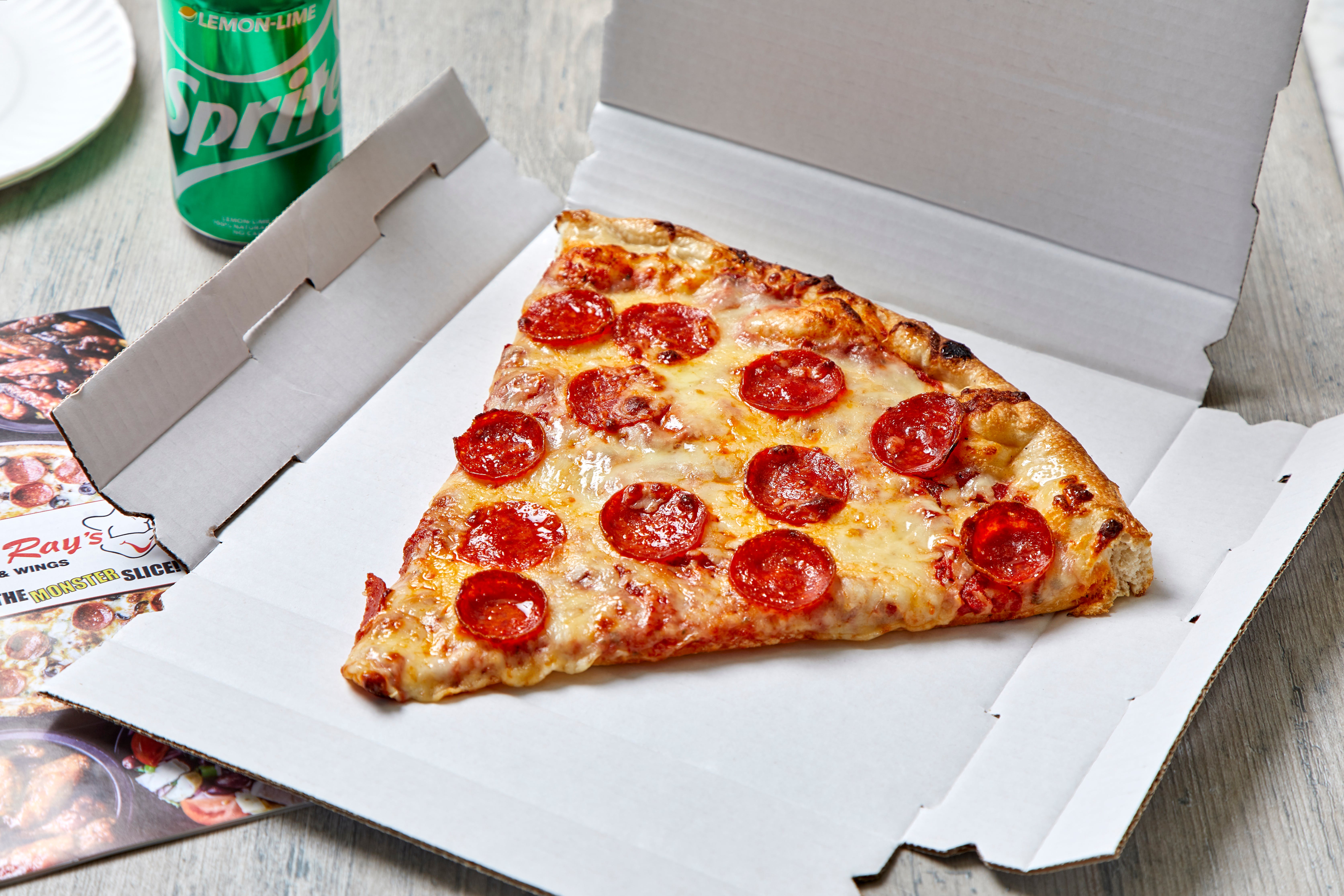 Order Pepperoni Pizza Slice - Slice food online from Papa Ray Pizza & Wings store, Addison on bringmethat.com