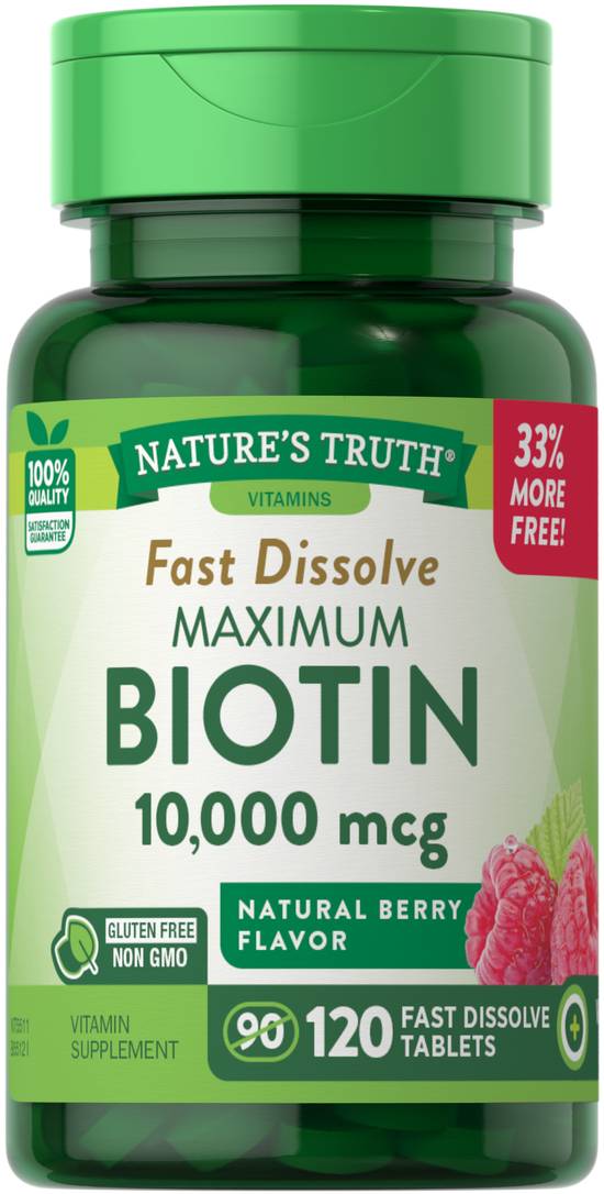 Order Nature's Truth Maximum Biotin Tablets 10000 mcg (120 ct) food online from Rite Aid store, Palm Desert on bringmethat.com