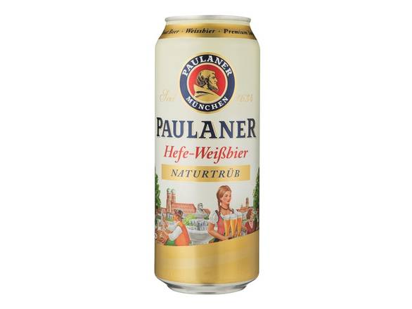 Order Paulaner Hefe Weizen - 4x 16oz Cans food online from Wine Expo store, Santa Monica on bringmethat.com