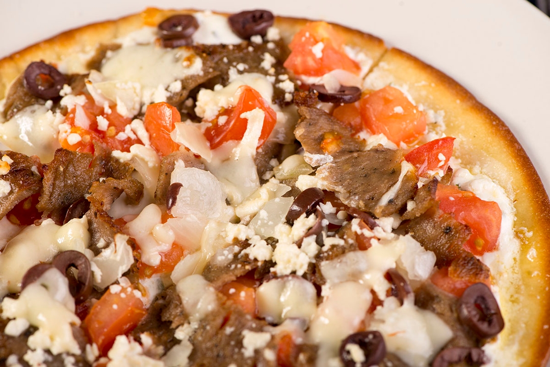 Order Greek Gyro Pizza food online from Papa Gyros store, Canton on bringmethat.com