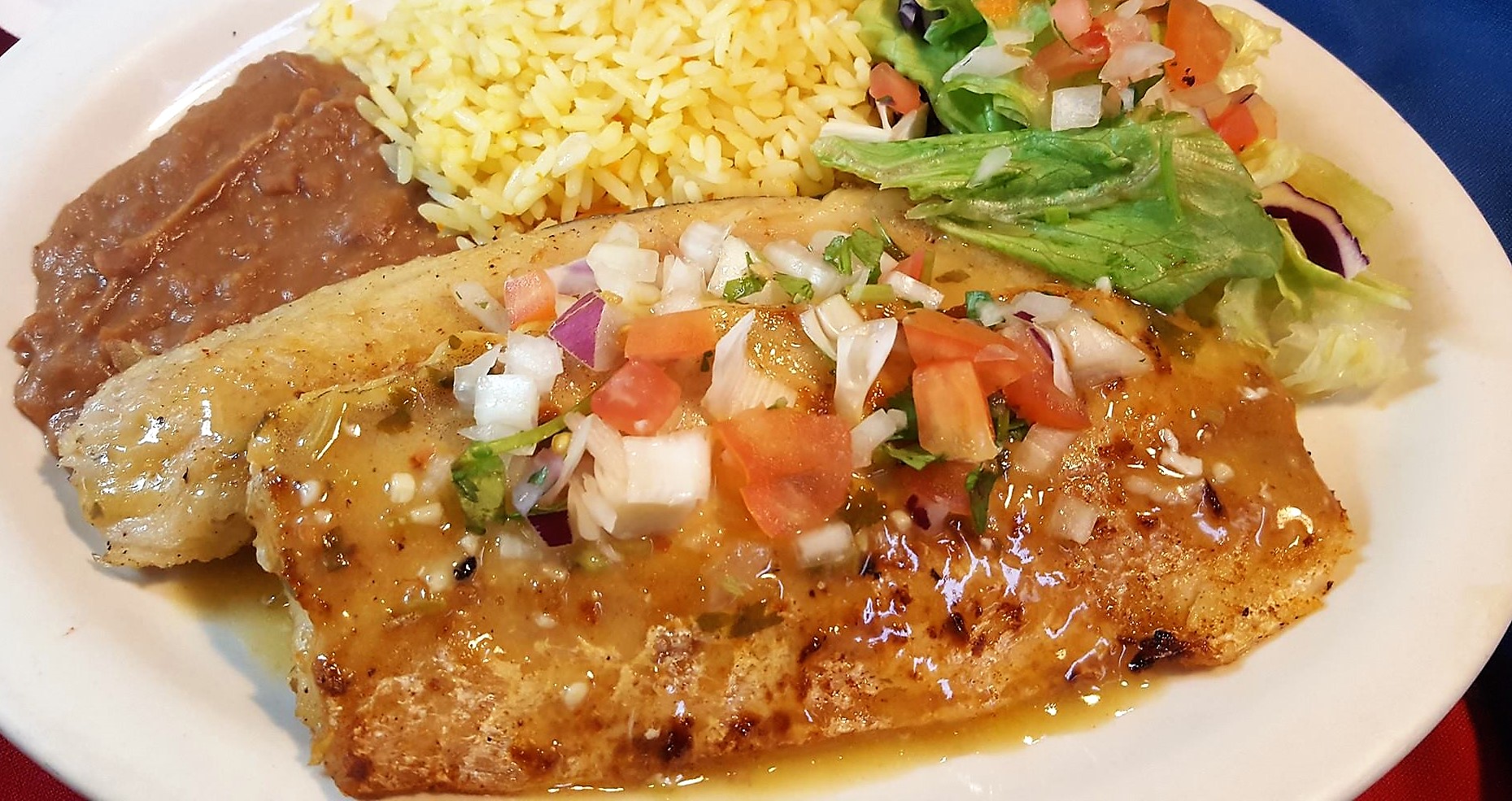 Order Filete de Pescado Asado food online from El Pulgarcito Restaurant store, Alexandria on bringmethat.com