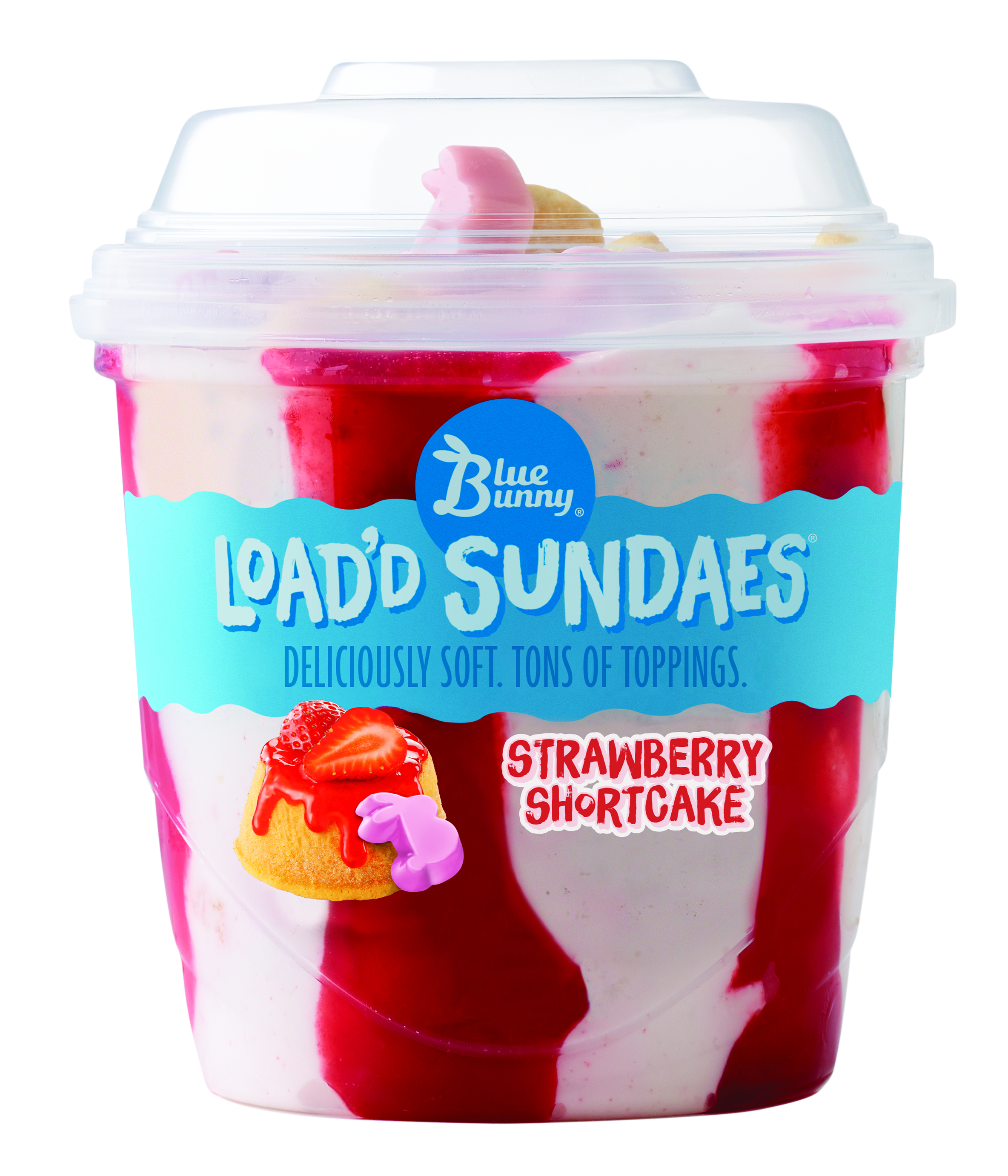 Order Blue Bunny Load'd Sundaes Strawberry Shortcake , 8.5 food online from Huck store, Marion on bringmethat.com