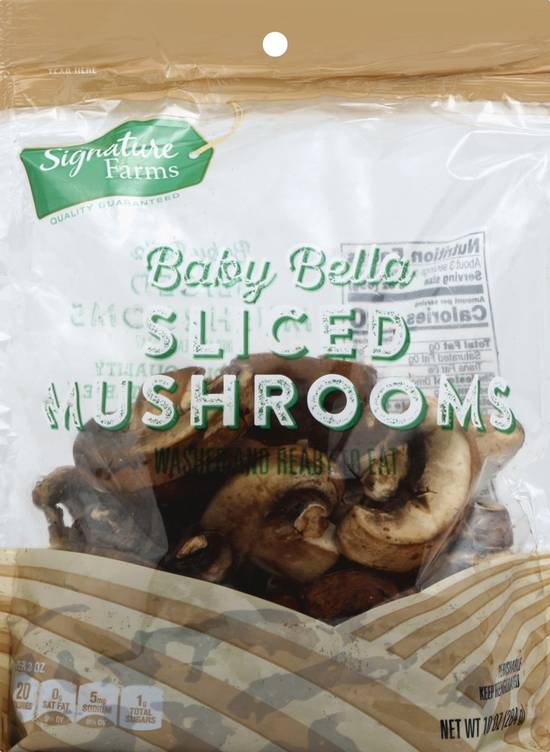 Order Signature Farms · Sliced Baby Bella Mushrooms (10 oz) food online from Safeway store, Turlock on bringmethat.com