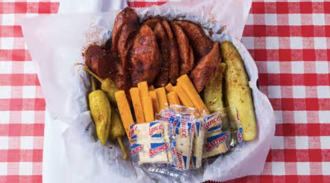 Order Cheese & Sausage Plate food online from Charlie Vergos' Rendezvous store, Memphis on bringmethat.com