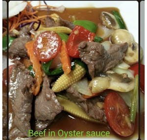 Order Oyster Sauce - Dinner food online from Sawasdee Thai Cuisine store, Norfolk on bringmethat.com