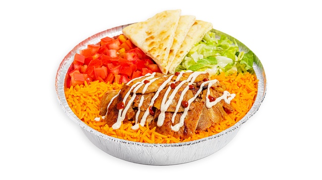 Order Chicken Shawarma Platter food online from The Halal Guys store, East Meadow on bringmethat.com