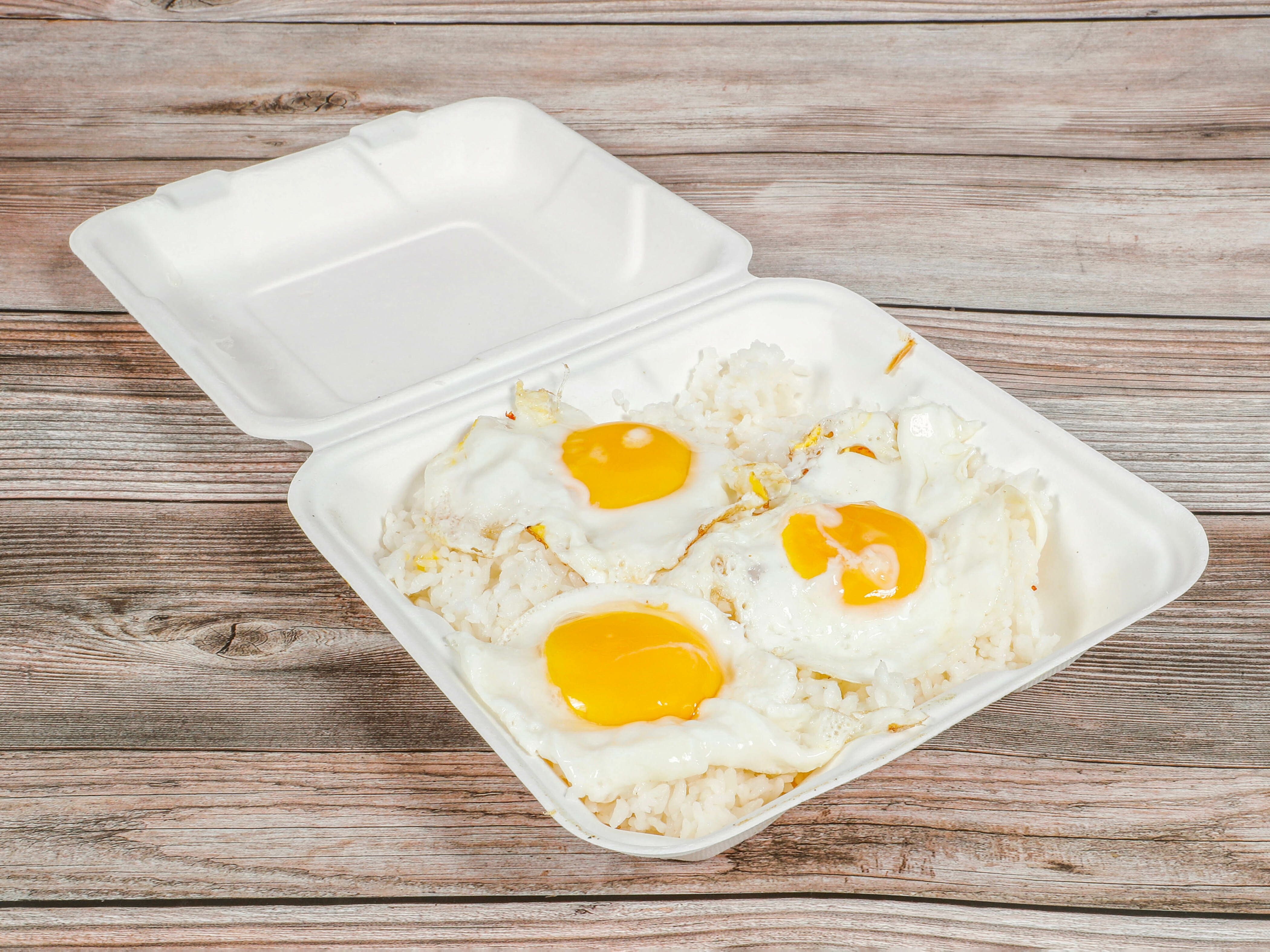 Order 3 Eggs Over Rice, 三蛋飯. food online from Tea Plus store, San Francisco on bringmethat.com