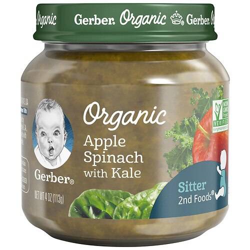 Order Gerber 2nd Foods Organic Baby Food Apple Spinach with Kale - 4.0 oz food online from Walgreens store, Gastonia on bringmethat.com