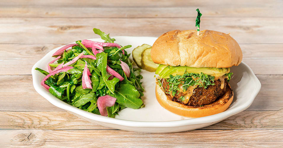 Order Crispy Vegan Quinoa & Artichoke Burger food online from Westville Hudson store, New York on bringmethat.com