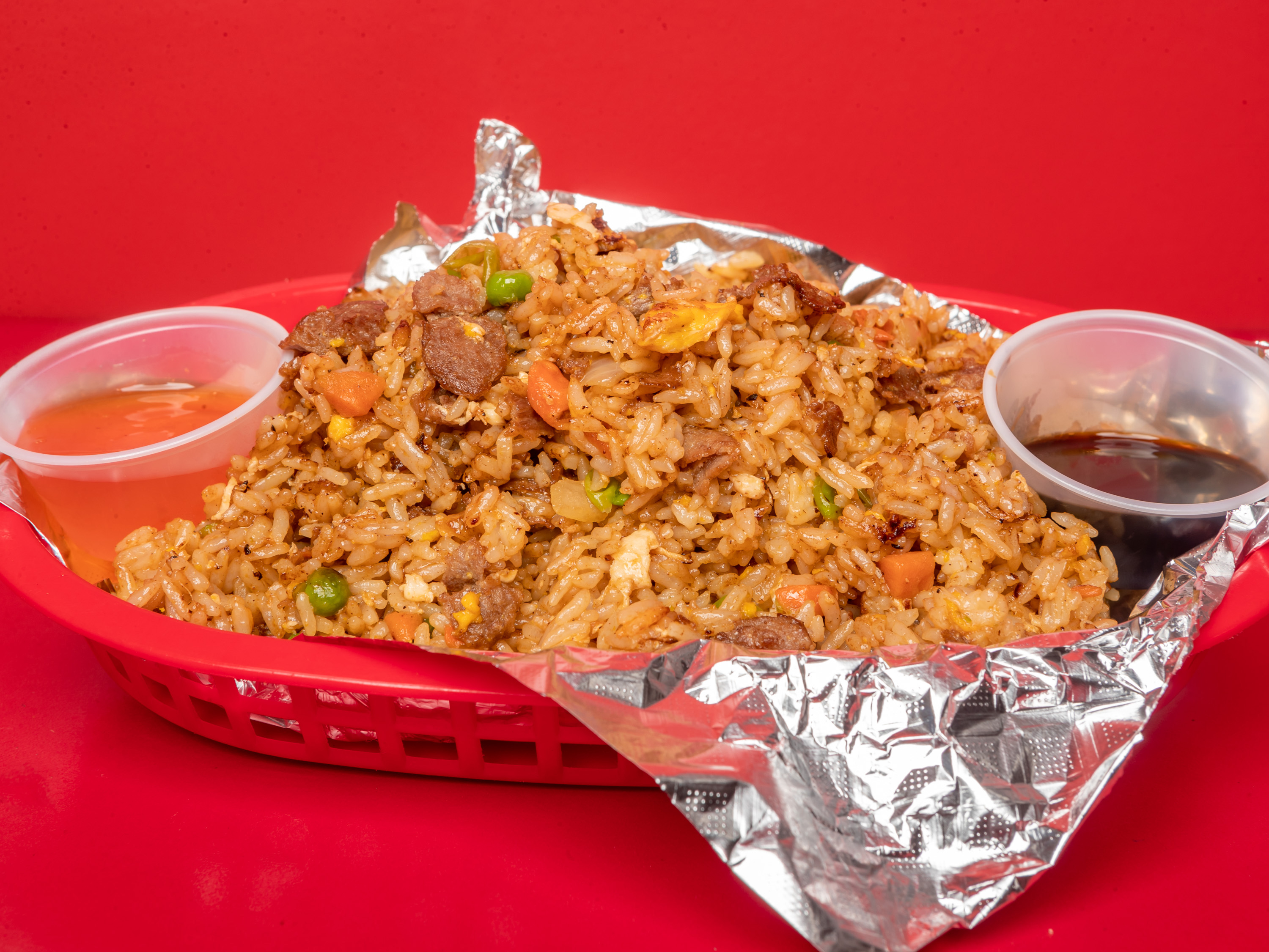 Order Beef Fried Rice food online from K Wings Cafe store, Lilburn on bringmethat.com