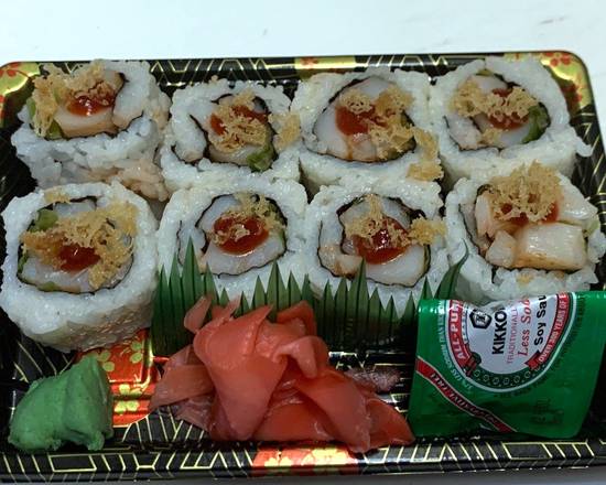 Order Crunchy Spicy Scallop Roll (8 pcs) food online from Inari Sushi store, Rockville on bringmethat.com