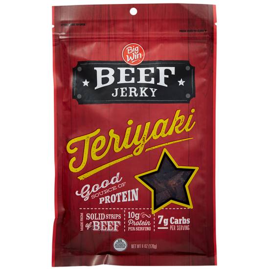 Order Big Win Beef Jerky Teriyaki (6 oz) food online from Rite Aid store, Yamhill County on bringmethat.com