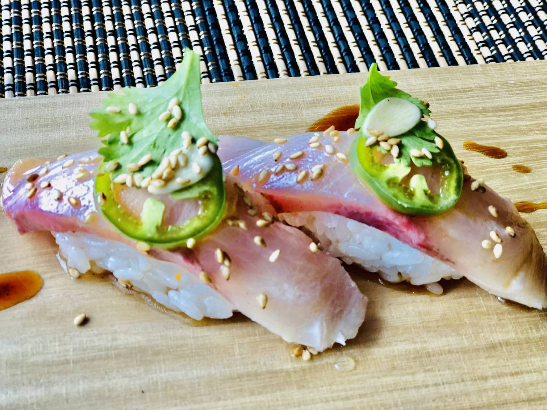 Order Baby Yellowtail Sushi food online from Bad Sushi store, Los Angeles on bringmethat.com