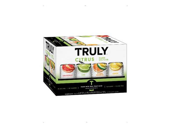 Order TRULY Hard Seltzer Citrus Variety Pack, Spiked & Sparkling Water - 12x 12oz Cans food online from Shar Armanetti Fine Wine & Spirits store, Carpentersville on bringmethat.com