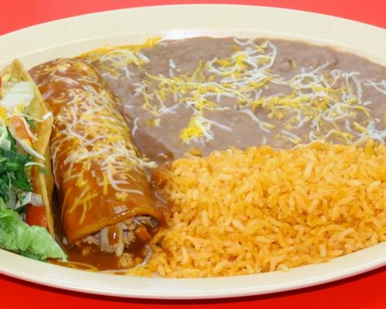 Order One Chicken Enchilada and One Taco Plate food online from Chile Verde store, Hawthorne on bringmethat.com