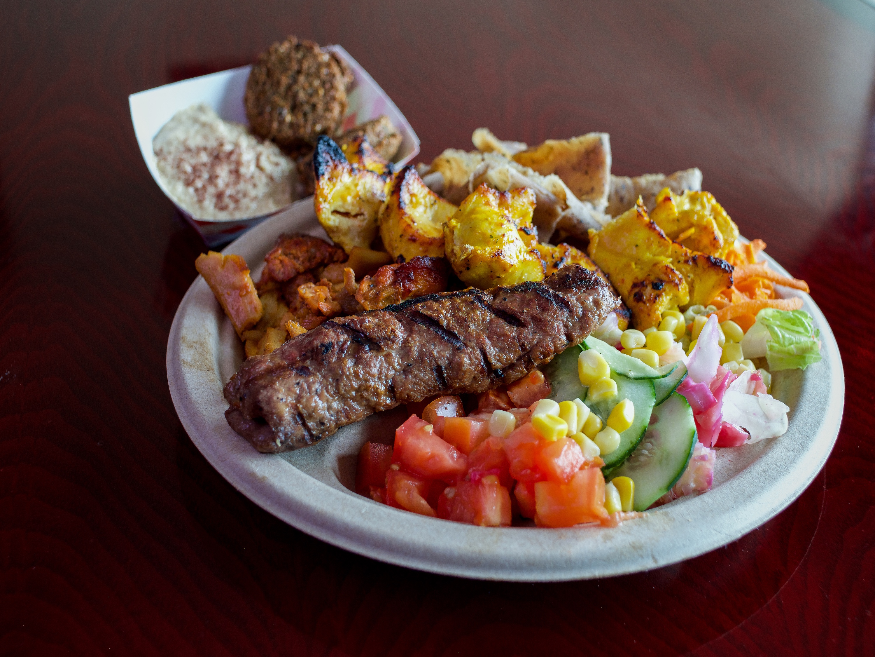 Order 6. Sam's Combo Kebab Plate food online from Sams Kebab & Gyros store, Concord on bringmethat.com