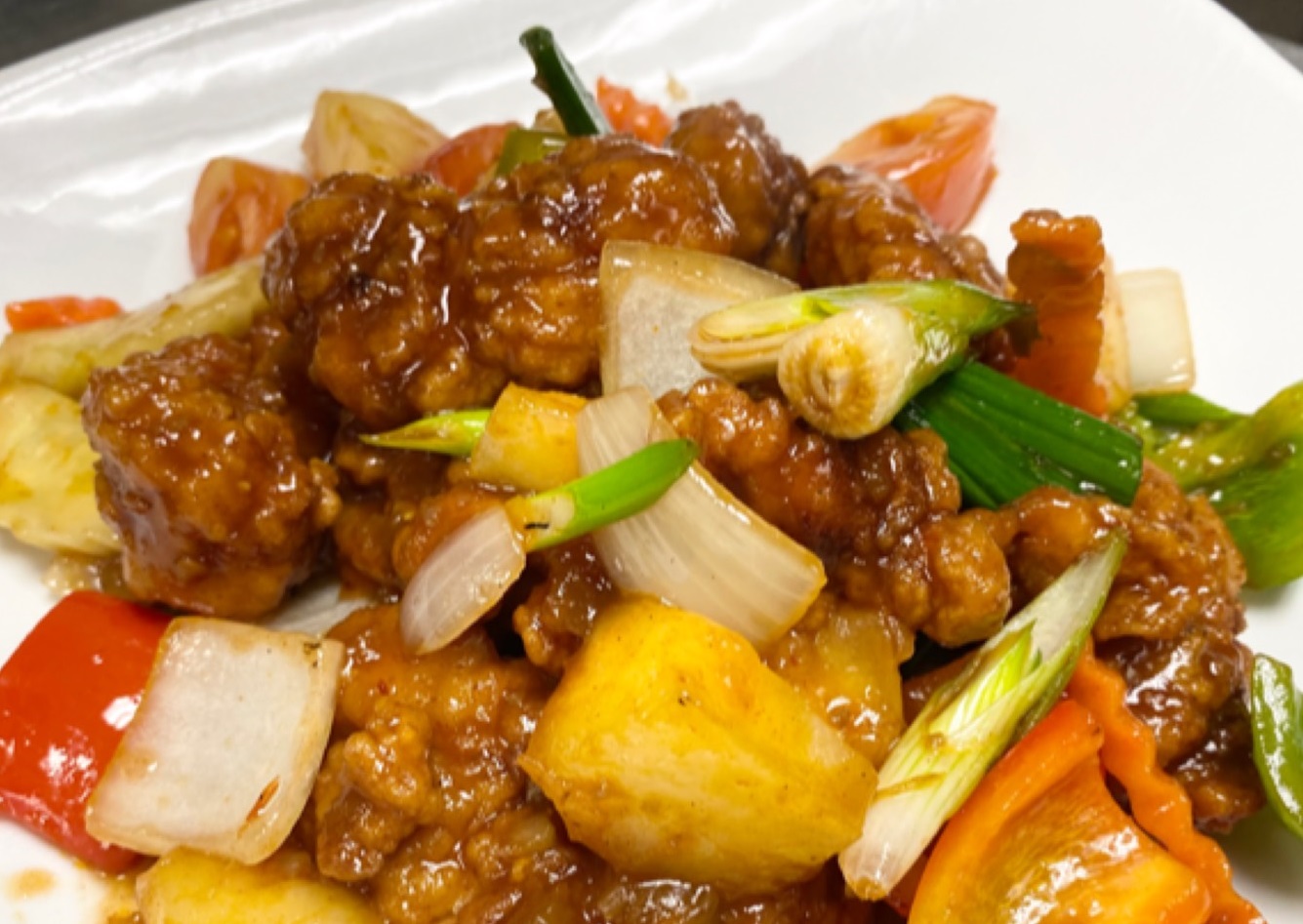 Order (C6) Sweet and Sour Chicken food online from Issara Thai Cuisine store, Huntington Beach on bringmethat.com