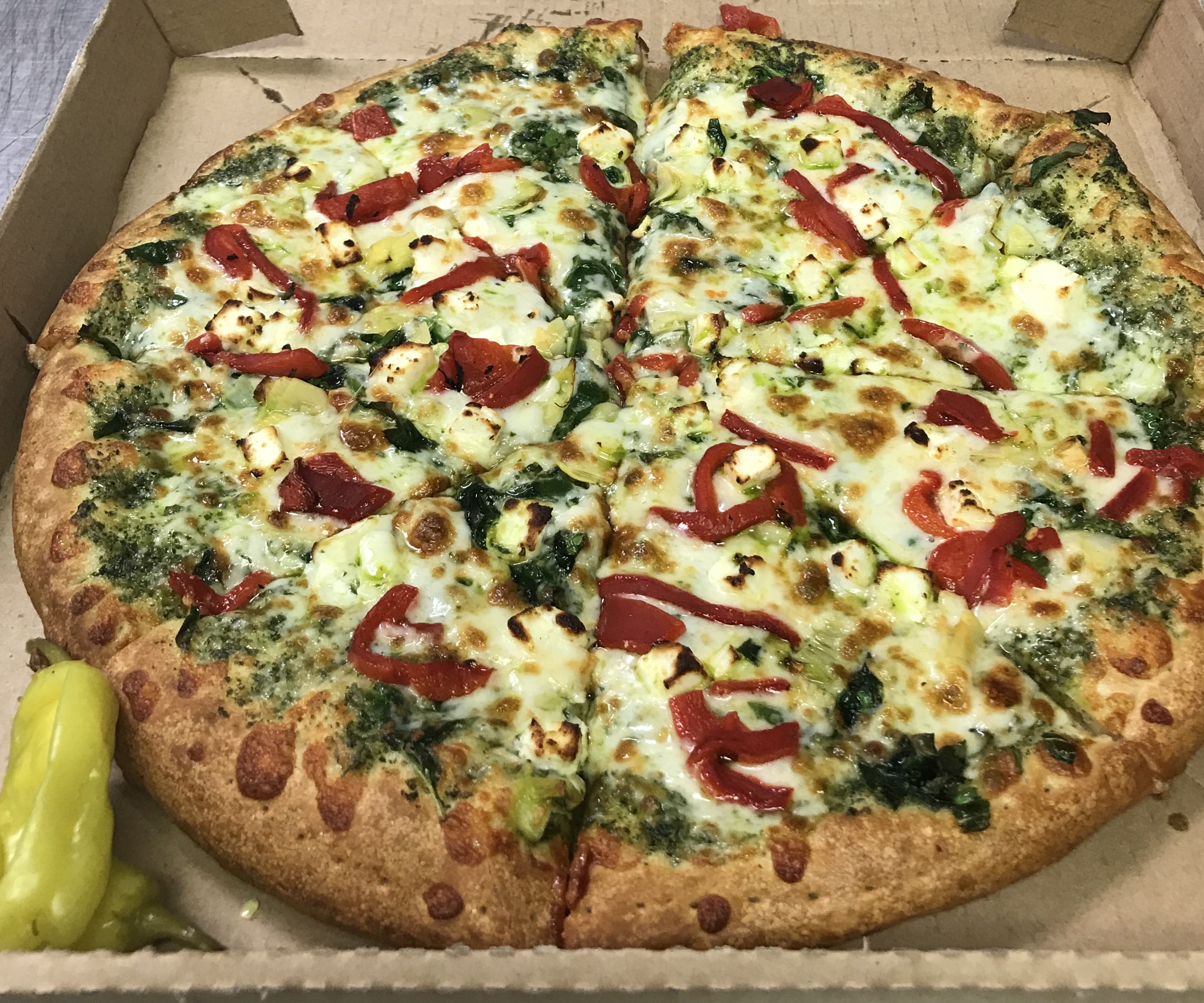 Order Basil Pesto Pizza food online from Le Vera Pizza store, Nashville on bringmethat.com