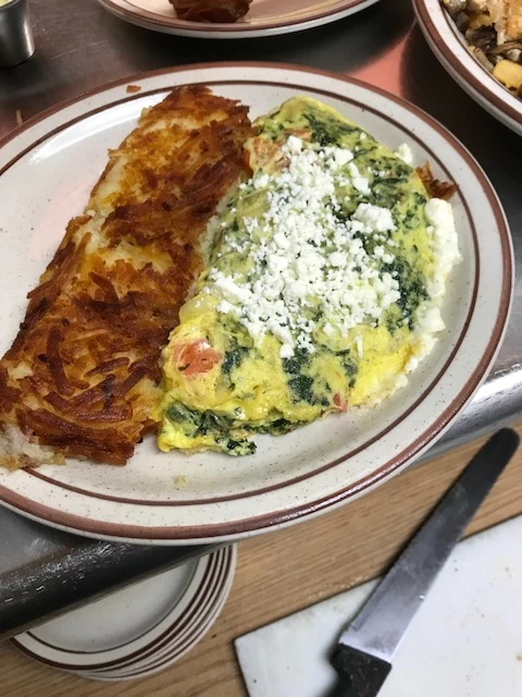 Order Mediterranean Omelette food online from Waffles Breakfast & Lunch store, Salinas on bringmethat.com