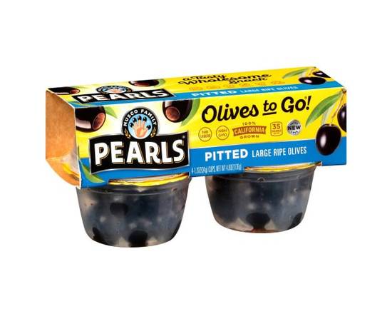 Order Pearls · Pitted Large Ripe Olives to Go (4 x 1.2 oz) food online from Safeway store, Mount Airy on bringmethat.com
