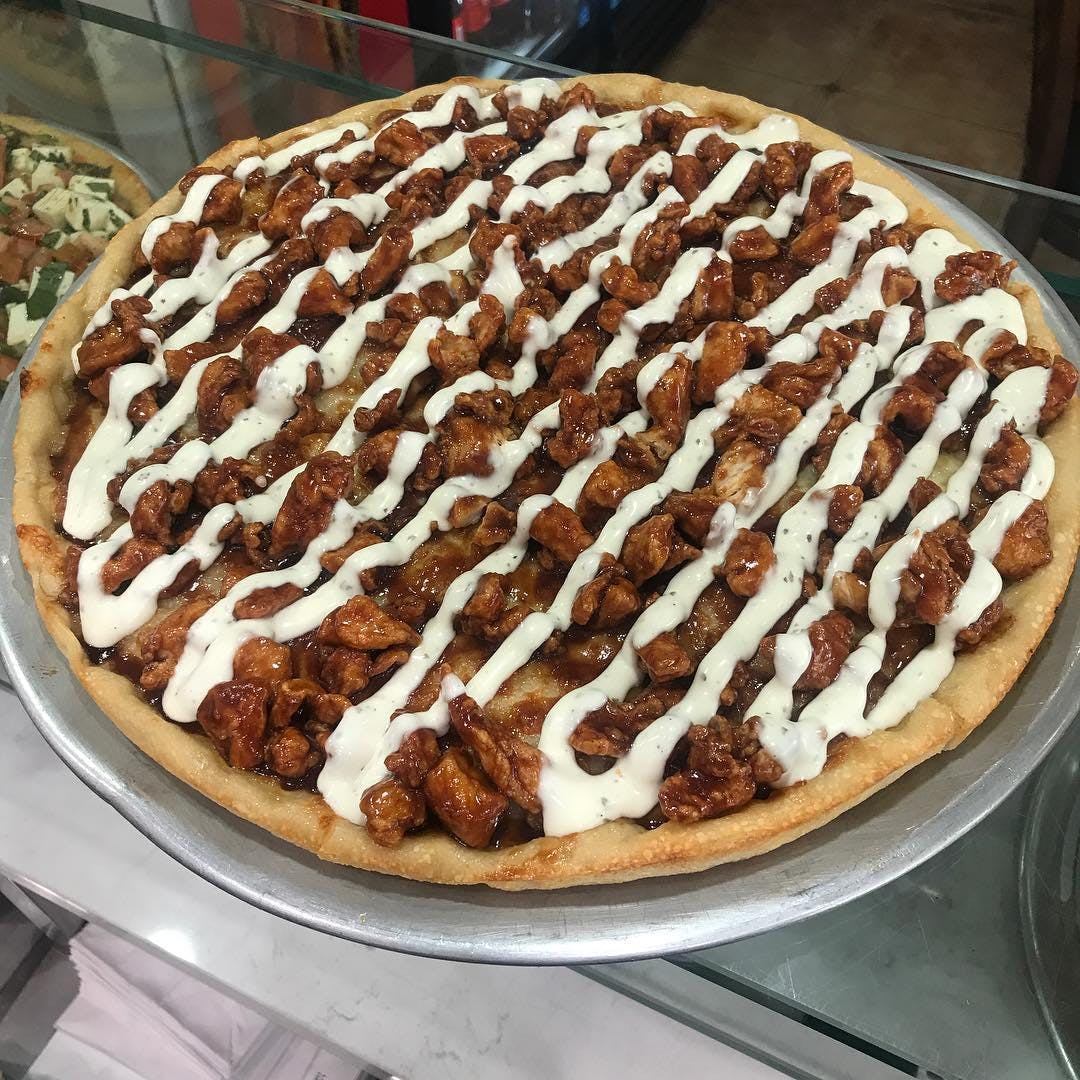 Order BBQ Chicken Pizza - Personal 12" food online from Big Apple Pizza store, Cranford on bringmethat.com
